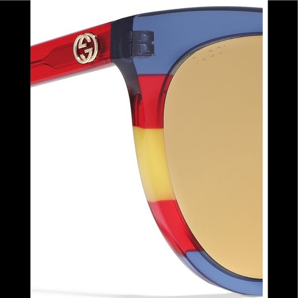 Gucci Multicolored Striped Acetate Sunglasses - Picture 5 of 6